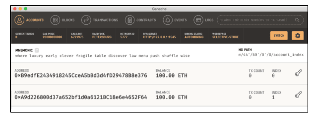 Introduction to Ethereum-Blockchain Ganache 4